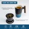 Tomotime Ceramic Tea Cup with Infuser and Lid Tea Mugs Wooden Handle 400ml/13.5oz Black cyan
